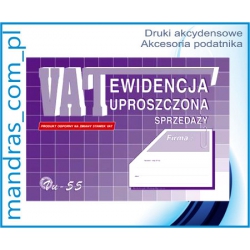 EWIDENCJA SPRZEDAŻY VAT uproszczona Vu-55 A5 [dr6]