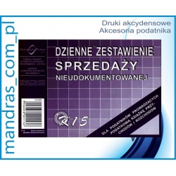 DZIENNE ZESTAWIENIE SPRZEDAŻY nieudokumentowanej K15 A6 [dr17]