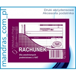 Rachunek dla ZWOLNIONYCH z VAT 234-5 A6 [dr24]