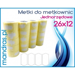 Metki 26x12 falowane białe [5x700szt.]