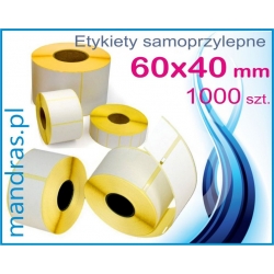 Etykiety samoprzylepne TERMICZNE rolka 60x40mm [1000szt.]