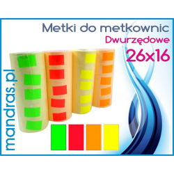 Metki 26x16 proste fluor [5x600szt.]