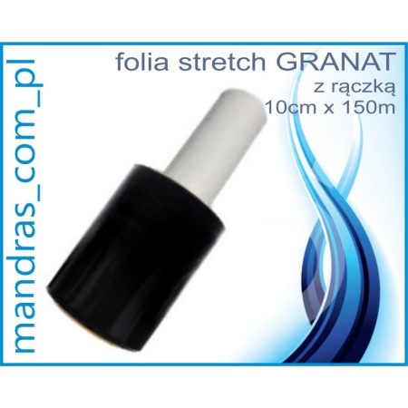 Folia stretch GRANAT 10cm CZARNA