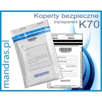 Koperty bezpieczne K70 TRANSPARENT (50szt.)