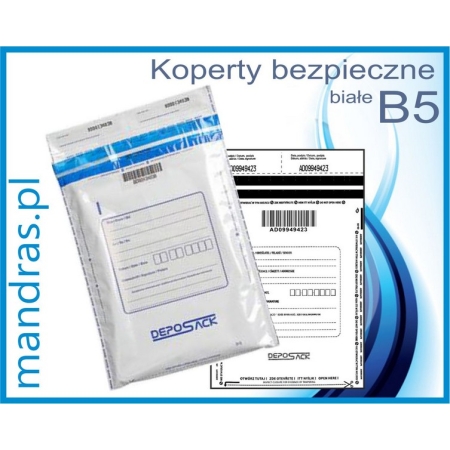 Koperty bezpieczne B5 BIAŁE (50szt.)