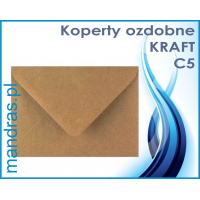 Koperty ozdobne C5 KRAFAT brązowe [10szt.]