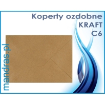 Koperty ozdobne C6 KRAFT brązowe [10szt.]