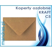 Koperty ozdobne C5 KRAFT brązowe [10szt.]