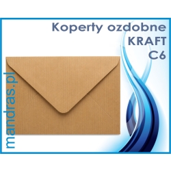 Koperty ozdobne C6 KRAFT brązowe [10szt.]