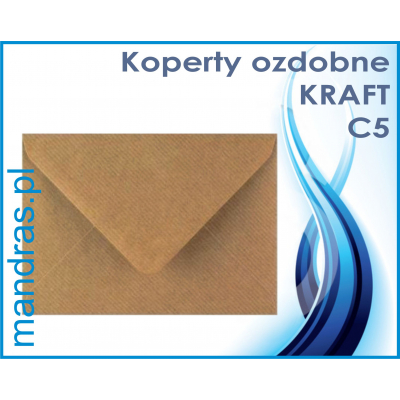 Koperty ozdobne C5 KRAFT brązowe [10szt.]