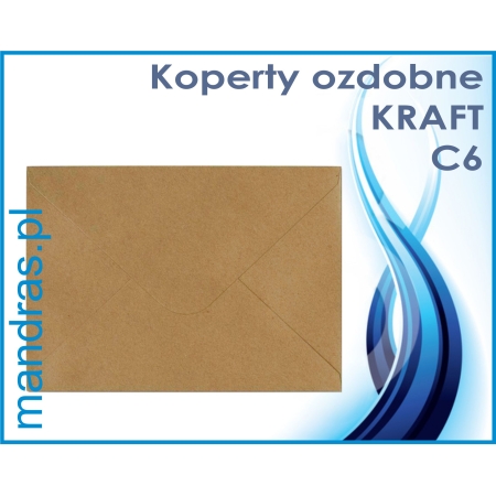 Koperty ozdobne C6 KRAFT brązowe [10szt.]