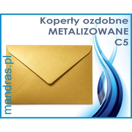 Koperty ozdobne C5 ZŁOTE metalizowane [10szt.]