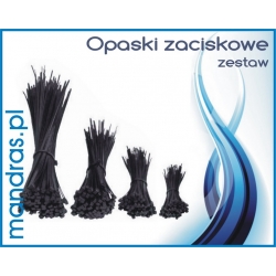 Opaski zaciskowe plastikowe ZESTAW czarne [5x10szt.]