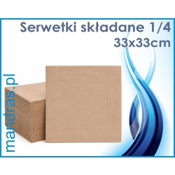 Serwetki składane 33x33cm brązowe EKO CLARINA [500szt.]