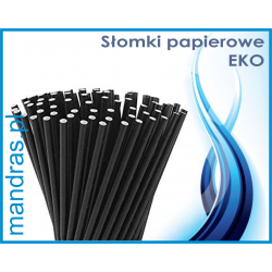Słomki papierowe CZARNE eko [100szt.]