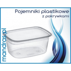 Pojemniki plastikowe 500ml + pokrywki [50szt.]