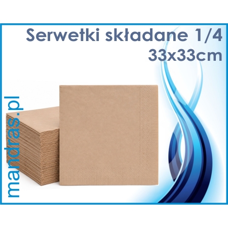 Serwetki składane 33x33cm brązowe EKO CLARINA [500szt.]
