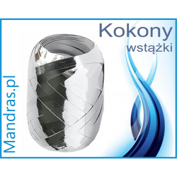 Kokony WSTĄŻKI srebrne 20m [3szt.]