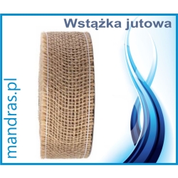 Wstążka jutowa USZTYWNIANA brązowa 5cmx10m