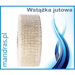 Wstążka jutowa USZTYWNIANA biała 5cmx10m