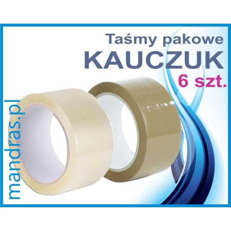 Taśma pakowa KAUCZUK 48mmx66m [6szt.]