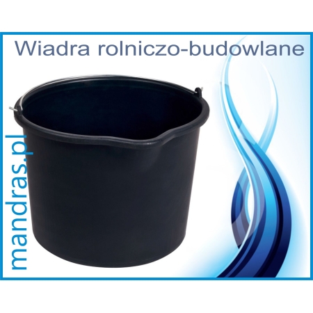 Wiadro rolniczo-budowlane czarne 20L