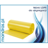 Worki na śmieci LDPE 60l. żółte [50szt.]