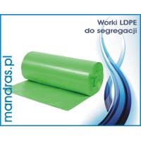 Worki na śmieci LDPE 60l. zielone [50szt.]