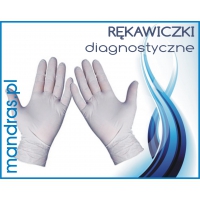 Rękawiczki diagnostyczne LATEKSOWE bezpudrowe [100szt.]