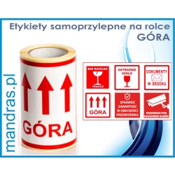 Etykiety samoprzylepne GÓRA [100szt.]